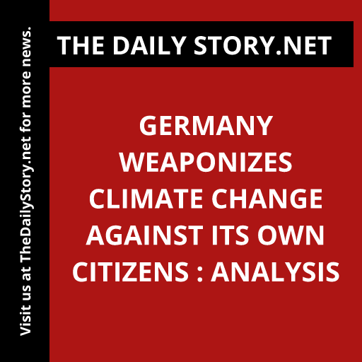Germany weaponizes climate change against its own citizens : Analysis
