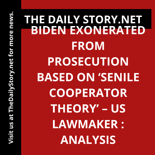 Biden exonerated from prosecution based on ‘senile cooperator theory’ – US lawmaker : Analysis