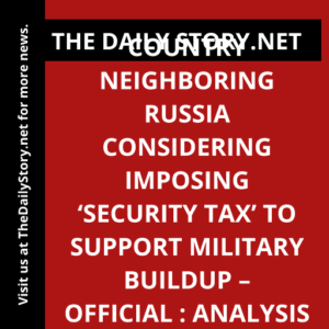 Country neighboring Russia considering imposing ‘security tax’ to support military buildup – official : Analysis