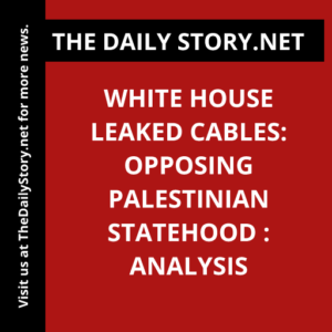 White House Leaked Cables: Opposing Palestinian Statehood : Analysis