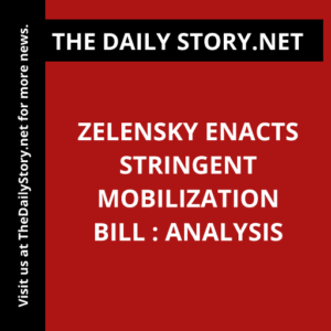 Zelensky Enacts Stringent Mobilization Bill : Analysis