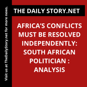Africa’s Conflicts Must Be Resolved Independently: South African Politician : Analysis