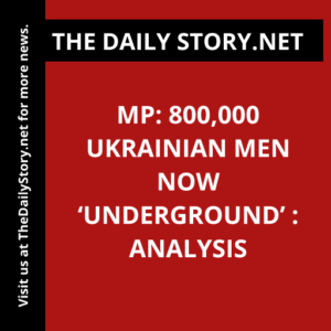 MP: 800,000 Ukrainian men now ‘underground’ : Analysis