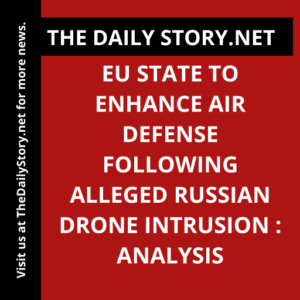 EU state to enhance air defense following alleged Russian drone intrusion : Analysis